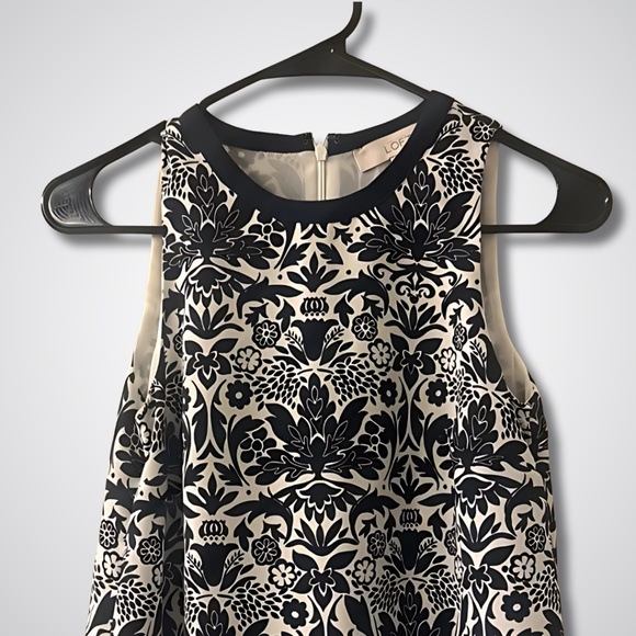 LOFT Sleeveless Shift Dress - Size XSP - Black & White Print - NWOT - Picture 2 of 4